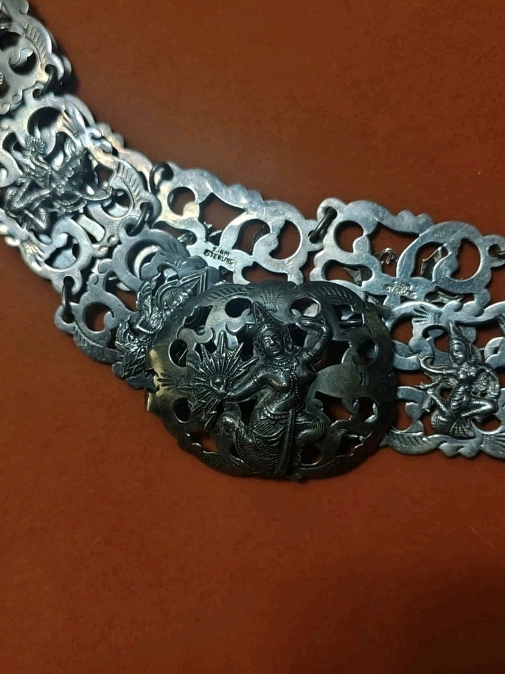 Solid Sterling Silver Siam Belt Siamese Mekkala Handmade 33" Rare  165g